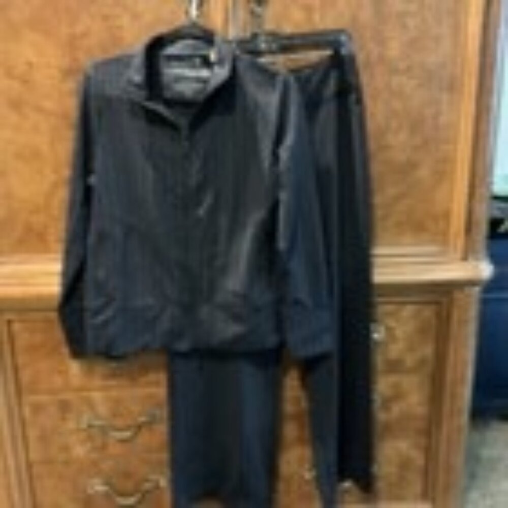 Soma  Casual Set Synerchi Black Chalk Stripe Incline Track Suit Medium NWT